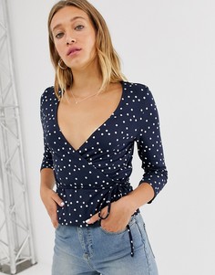 Топ в горошек с запахом Monki-Мульти