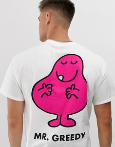 Футболка с принтом на спине Mr. Men Mr. Greedy-Белый Poetic Brands