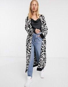 Кардиган макси со звериным принтом ASOS DESIGN-Мульти