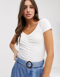 Топ со сборками Hollister-Белый