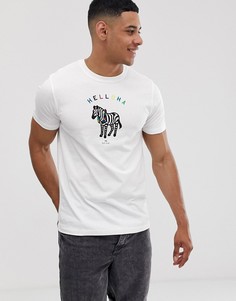 Белая узкая футболка с принтом зебры PS Paul Smith-Белый
