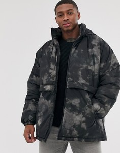 Куртка с камуфляжным принтом ASOS DESIGN-Черный