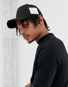 Черная бейсболка с тканевой нашивкой ASOS DESIGN-Черный