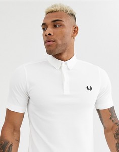 Белая футболка-поло на пуговицах Fred Perry-Белый