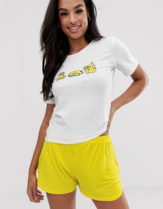 Пижамный комплект из шортов и футболки с дизайном \ленивец\" Adolescent Clothing-Мульти