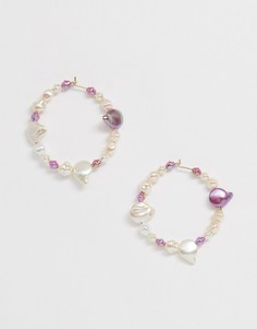 Серьги с искусственным жемчугом ASOS DESIGN-Мульти