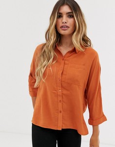 Рубашка с рукавами 3/4 Pieces Jules-Оранжевый