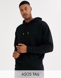Черный длинный oversize-худи ASOS DESIGN Tall