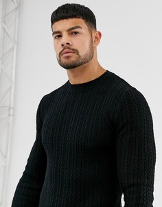 Легкий черный облегающий джемпер ASOS DESIGN