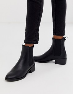 Черные ботинки челси на плоской подошве New Look-Черный