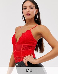 Красный кружевной боди Missguided Tall