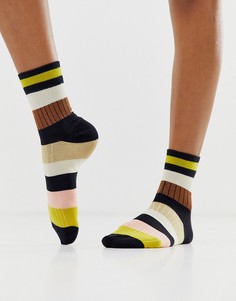 Носки до щиколотки в полоску с блестками ASOS DESIGN-Мульти