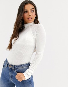 Боди с отворачивающимся воротником Free People - All You Want-Белый