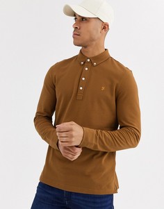 Светло-коричневое поло с длинными рукавами Farah Ricky-Светло-коричневый