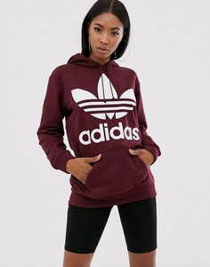 Худи с трилистником Adidas-Красный