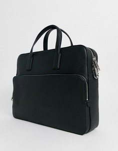 Черная кожаная сумка для ноутбука и документов BOSS Crosstown-Черный