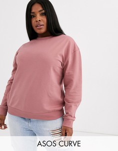 Желтовато-коричневый свитшот из органического хлопка ASOS DESIGN Curve-Розовый