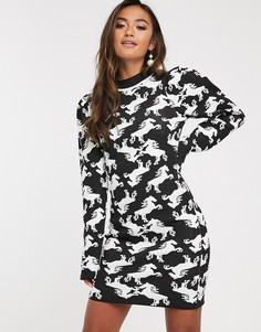 Платье мини с принтом ASOS DESIGN-Мульти