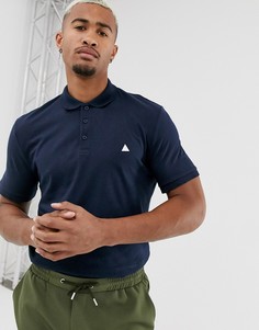Темно-синее трикотажное поло из органического хлопка с логотипом ASOS DESIGN-Темно-синий