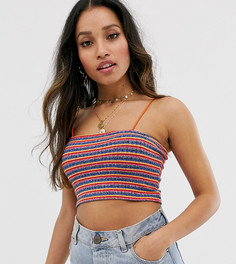 Кроп-топ в яркую полоску ASOS DESIGN Petite-Мульти