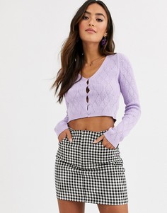 Ажурный кардиган ASOS DESIGN-Фиолетовый