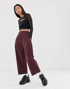 Укороченные брюки без застежки из молескина ASOS DESIGN-Красный