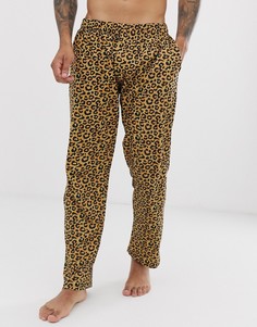 Штаны для дома со звериным принтом Brave Soul-Коричневый