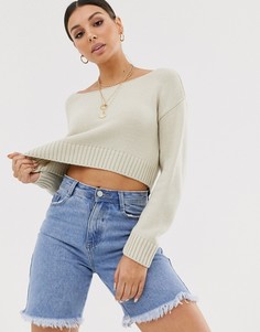 Джемпер крупной вязки ASOS DESIGN-Светло-бежевый