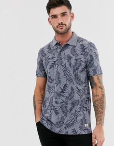 Поло с цветочным принтом Jack & Jones-Синий