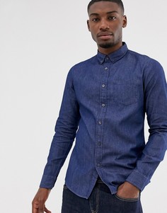 Синяя джинсовая рубашка Burton Menswear-Синий
