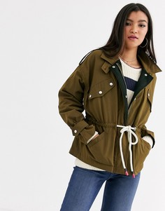 Куртка в стиле милитари со шнурками Maison Scotch-Зеленый