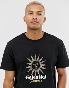 Свободная футболка с разрезами по бокам ASOS DESIGN-Черный