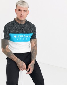 Футболка в стиле колор блок с надписью ASOS DESIGN-Белый