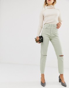 Светло-бирюзовые зауженные джинсы в винтажном стиле с завышенной талией ASOS DESIGN Farleigh-Зеленый