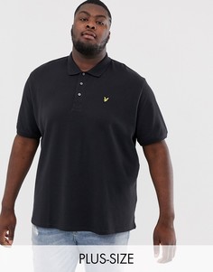 Черная футболка-поло из пике с логотипом Lyle & Scott-Черный