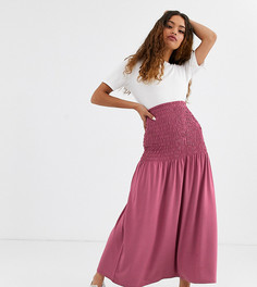 Присборенная юбка макси ASOS DESIGN Petite-Розовый