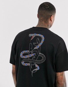 Трикотажная длинная oversize-футболка ASOS DESIGN-Черный