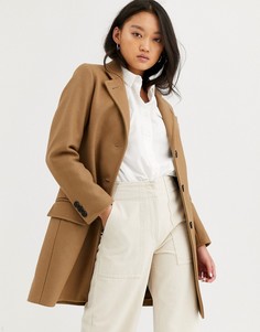 Строгое пальто с добавлением шерсти Gloverall - Chesterfield-Светло-коричневый