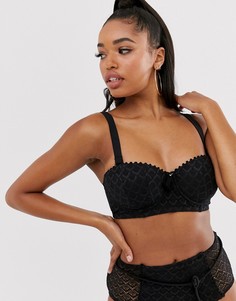 Черный ажурный бикини-топ на косточках Pour Moi Fuller Bust Castaway