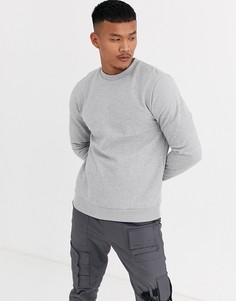Серый меланжевый свитшот ASOS DESIGN