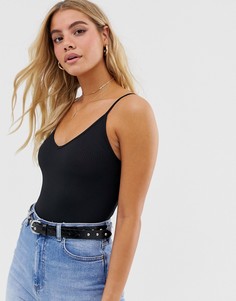 Черное боди на бретелях Miss Selfridge-Черный