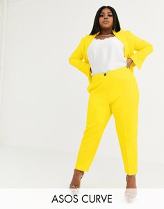 Брюки с контрастной отделкой ASOS DESIGN Curve-Желтый