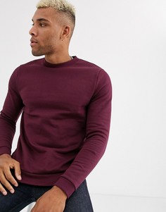 Бордовый свитшот из органического хлопка ASOS DESIGN-Красный
