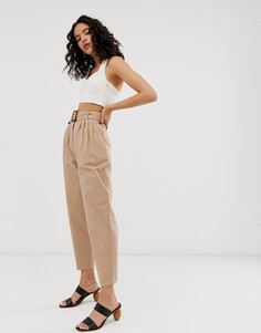 Брюки галифе с поясом и черепаховой пряжкой ASOS DESIGN-Черный