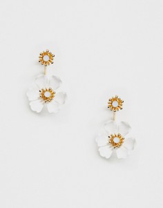 Серьги с цветочным дизайном ASOS DESIGN-Золотой