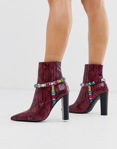 Розовые ботинки в стиле вестерн с отделкой ASOS DESIGN - Empire-Розовый