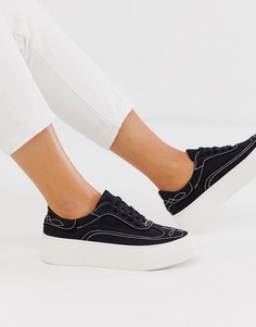 Черные кроссовки в стиле вестерн с вышивкой ASOS DESIGN Doodle-Черный