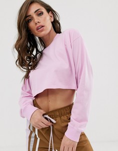 Сиреневый кроп-топ в рубчик с длинными рукавами ASOS DESIGN-Фиолетовый