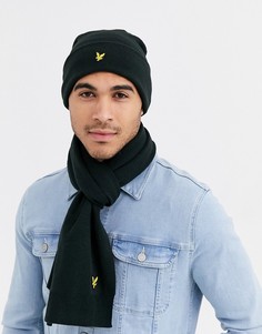 Черный подарочный набор из шапки с логотипом и шарфа Lyle & Scott