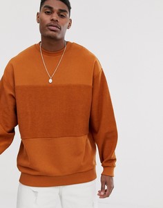 Oversize-свитшот со вставкой ASOS DESIGN-Оранжевый